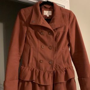 Xhilaration ruffle jacket, camel color